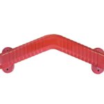 Rode gehoekte wandbeugel kleur rood. lengte 33 cm