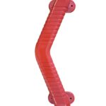 Rode gehoekte wandbeugel kleur rood. lengte 33 cm