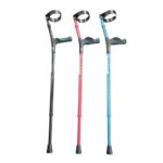 3 kleuren elleboogkrukken met cumfy handgreep kleur zwart, Blauw en rood