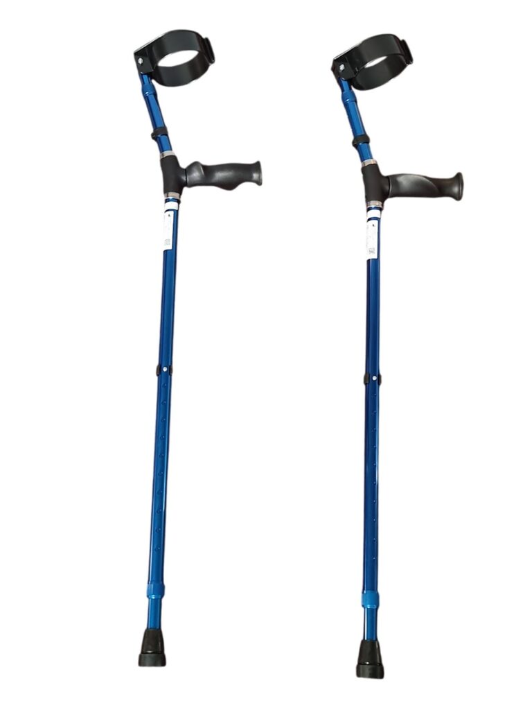 Ellebogkrukken met verstelbare handvaten kleur blauw