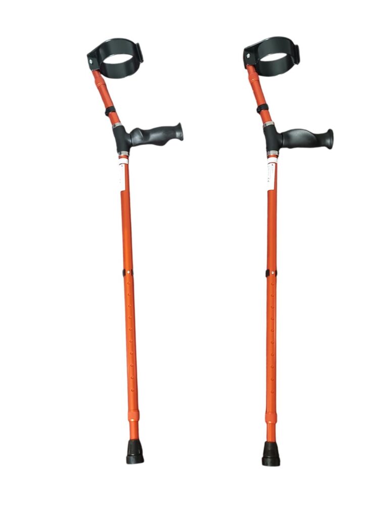 Ellebogkrukken met verstelbare handvaten kleur oranje