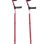 Ellebogkrukken met verstelbare handvaten kleur rood