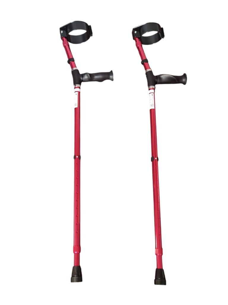Ellebogkrukken met verstelbare handvaten kleur rood