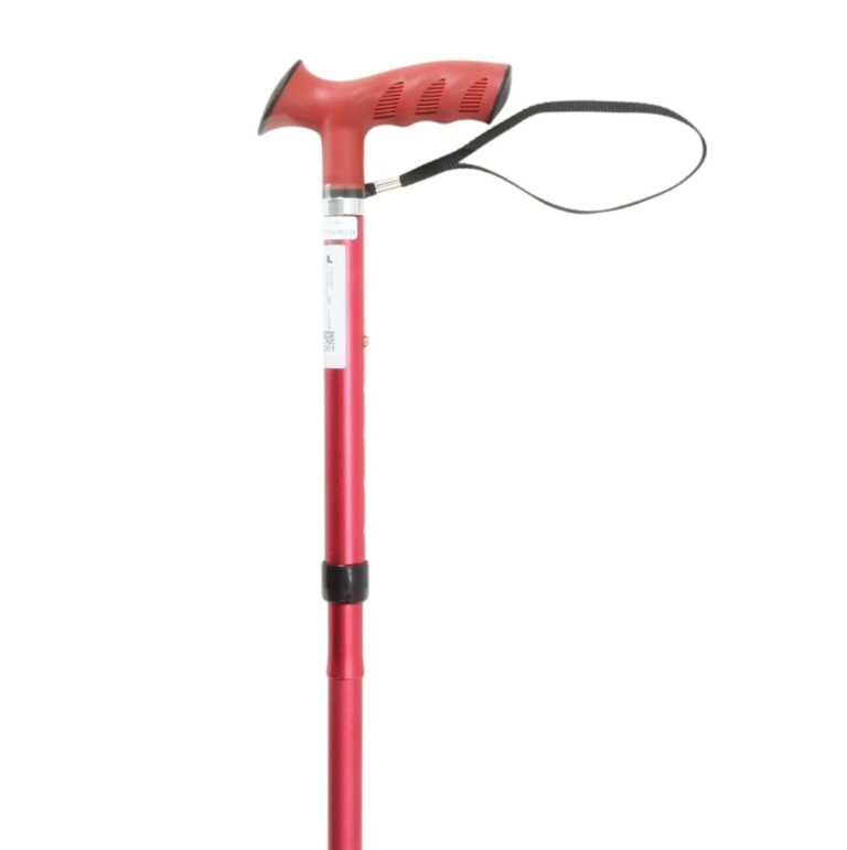 Bovenkant opvouwbare wandelstok kleur rood