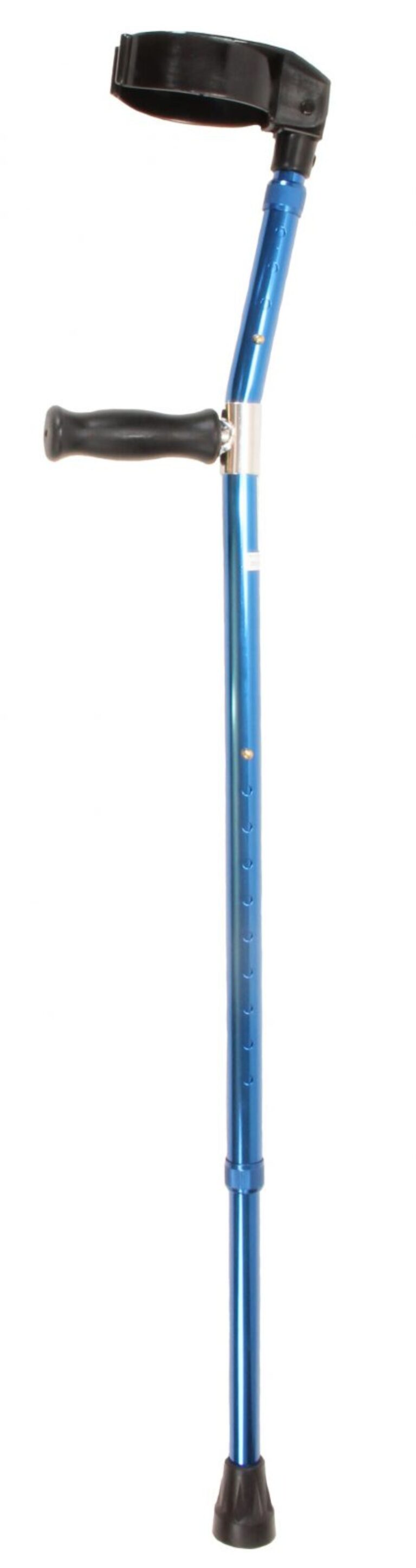 Blauwe elleboogkruk met ronde handgreep in de kleur blauw