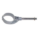 Gesloten manchet kunststof met stalen buis, Een manchet die op een kleine opening van 2 cm na helemaal gesloten. Kleur: Grijs.