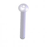 Een zilverkleurige bout voor wielas rollator