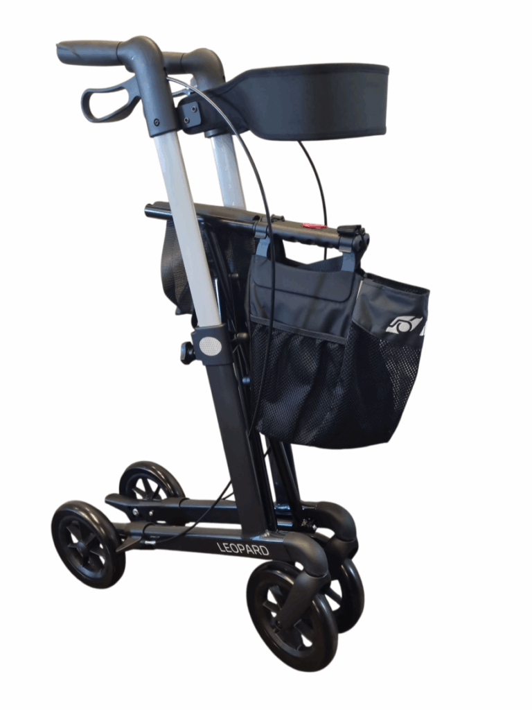 Leopard rollator opgevouwen
