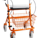 oranje rollator premis met tweezijdige rem