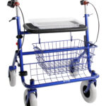 Blauwe xl rollator 60 cm