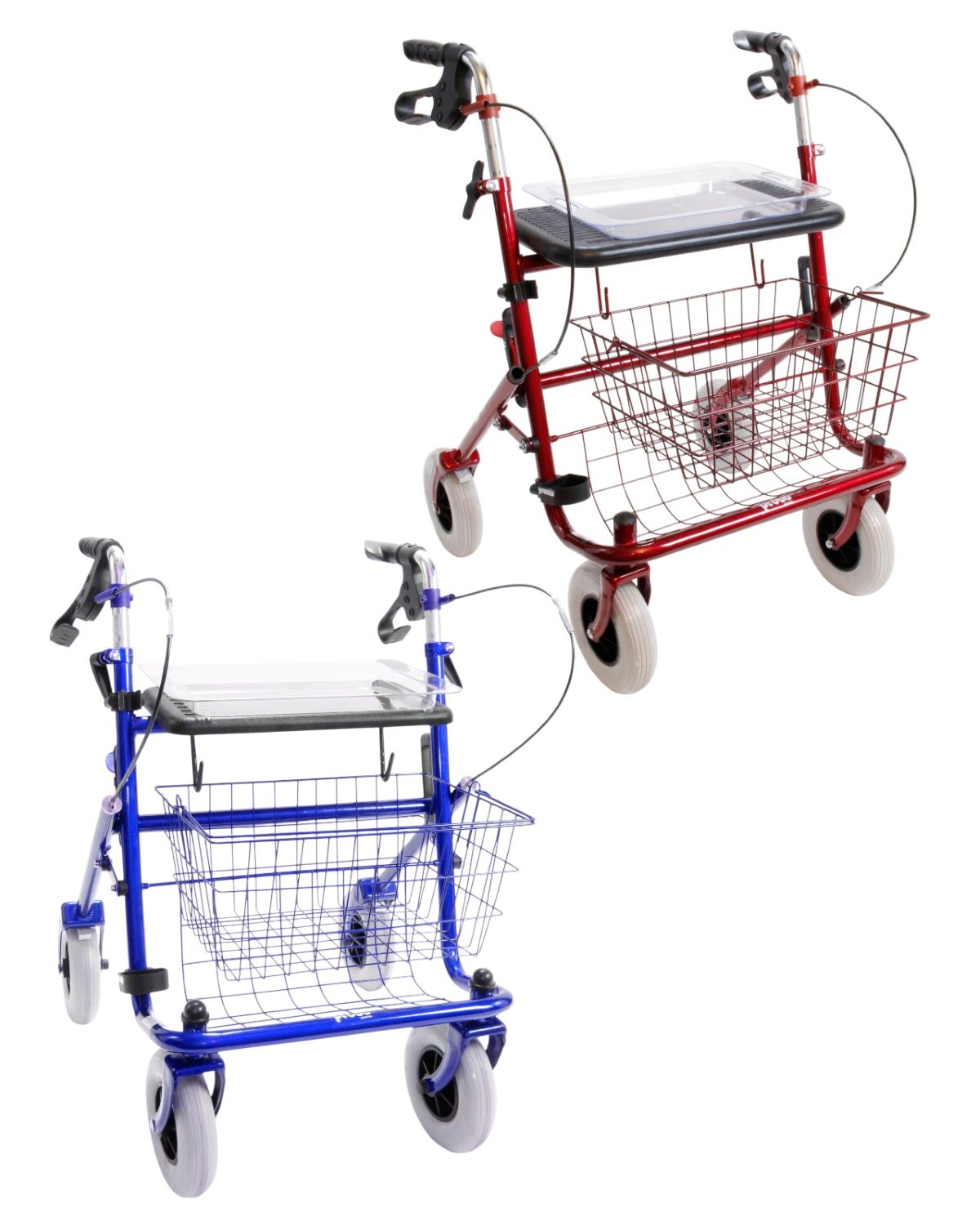 Blauwe en rode ro4150 rollator 50 cm breed