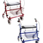 Rode en blauwe rollator 55 cm breed