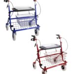 Rode en blauwe standaard rollator 60 cm