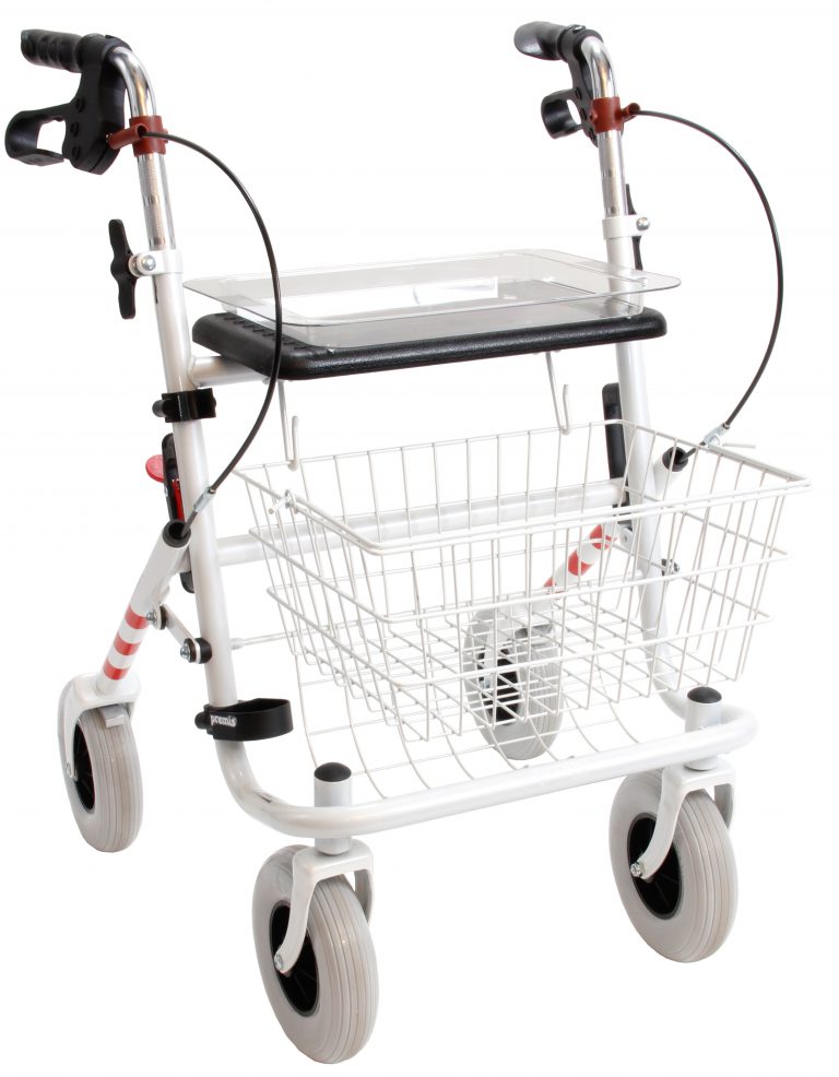Verstelbare onderarmschalen Rollator wit