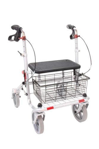zilverkleurige klein volwassen rollator