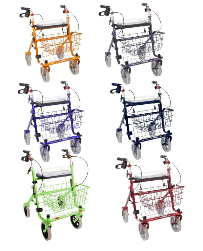 Lichte gewicht rollator kleur zwart, rood, oranje.blauw, paars, groen