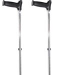 Zilveren elleboogkrukken met standaard handgreep