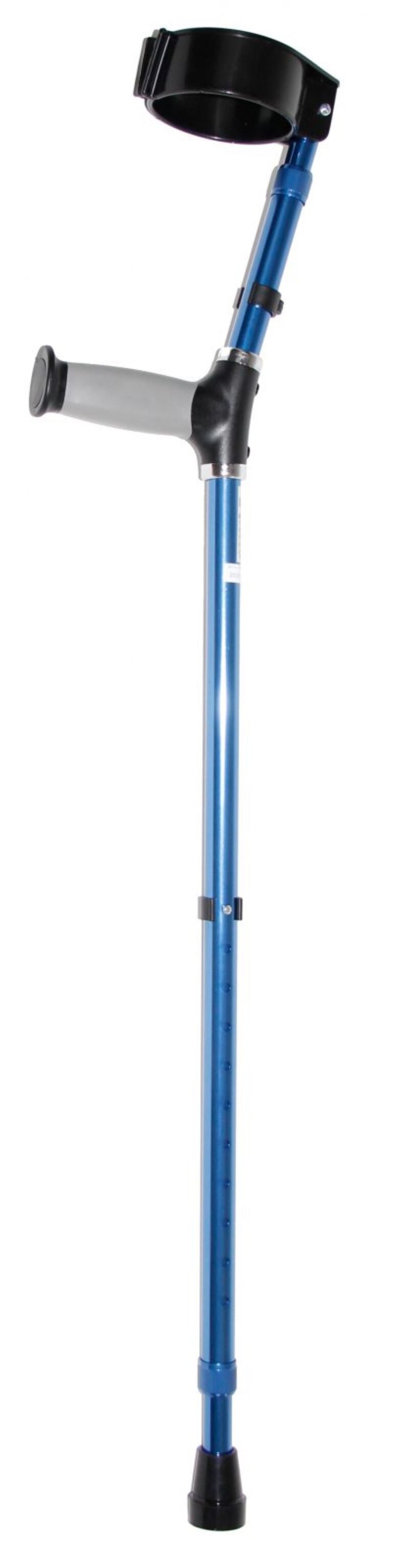 elleboogkruk blauw met zachte handgreep met gesloten manchet