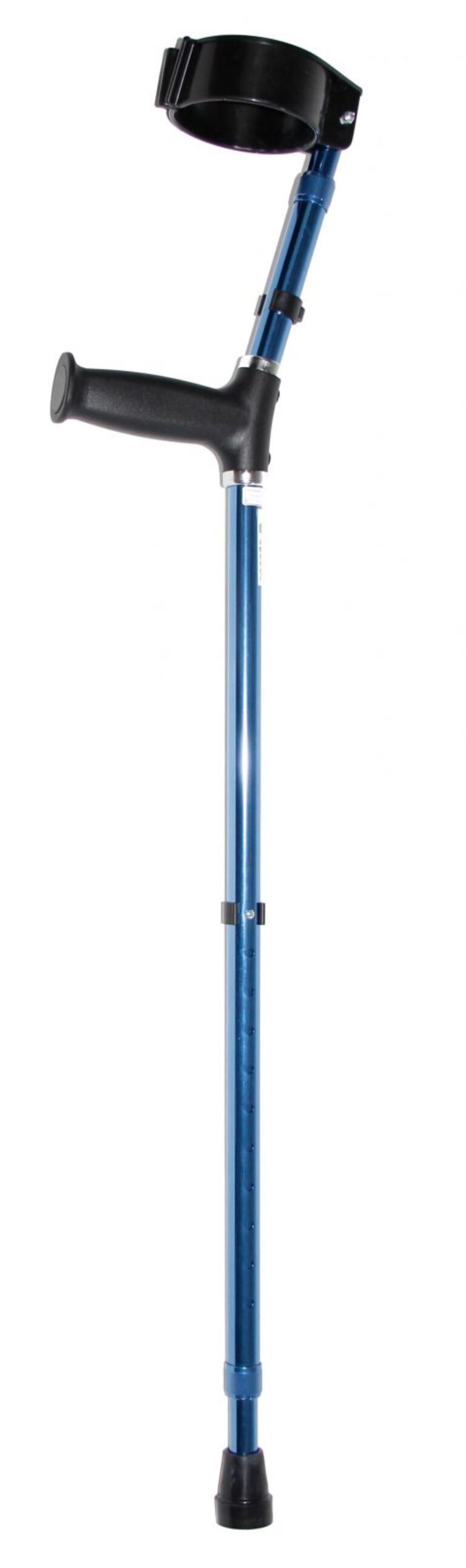 Blauwe elleboogkruk met gesloten manchet