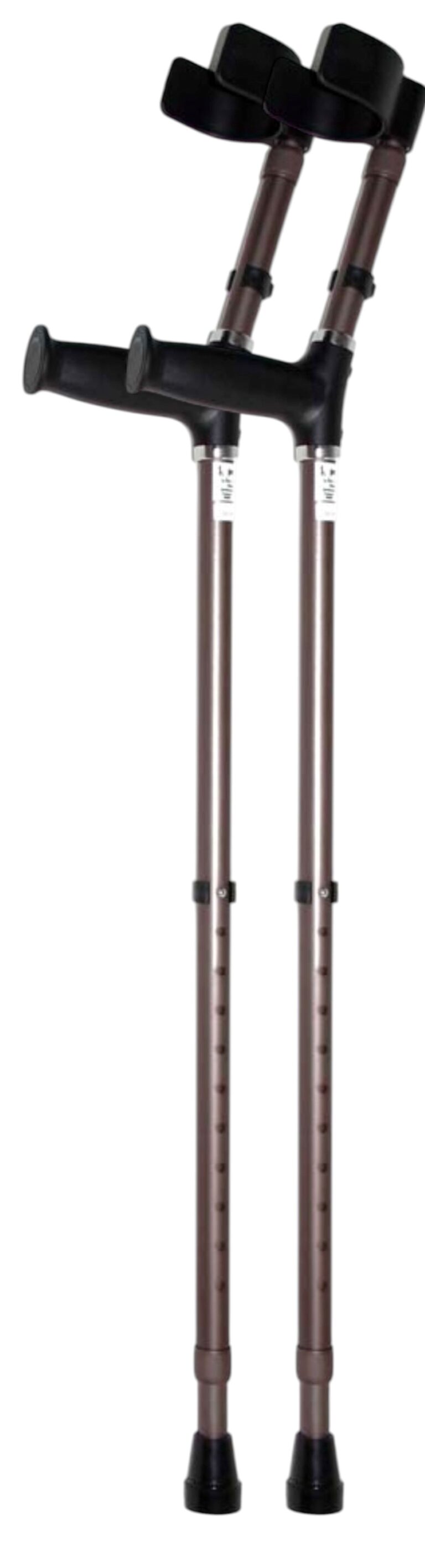 elleboogkrukken met open manchetkleur brons