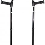 Zwarte elleboogkrukken met anotomische handhrepen