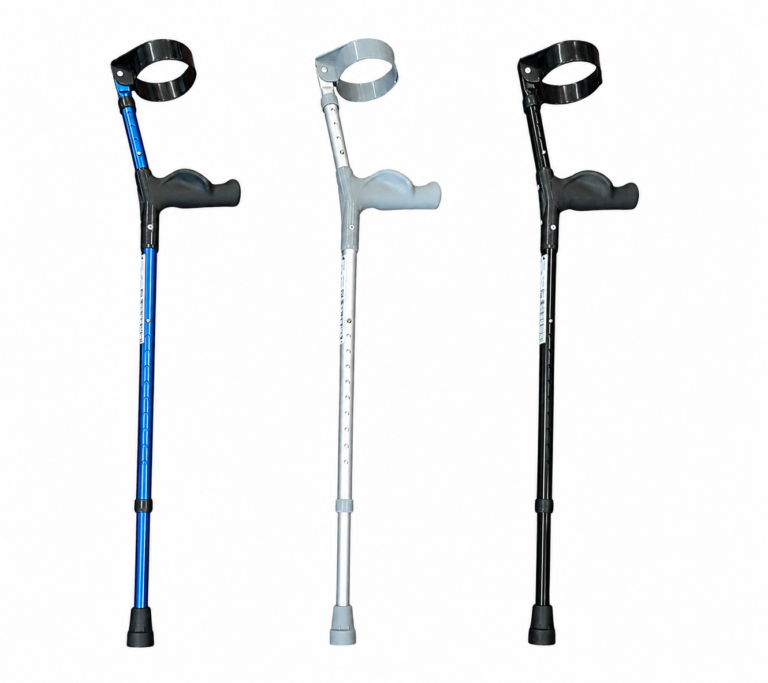 ELLEBOOGKRUKKEN ANATOMISCH ASIC IN 3 KLEUREN ZWART, ALUMINIUM EN BLAUW