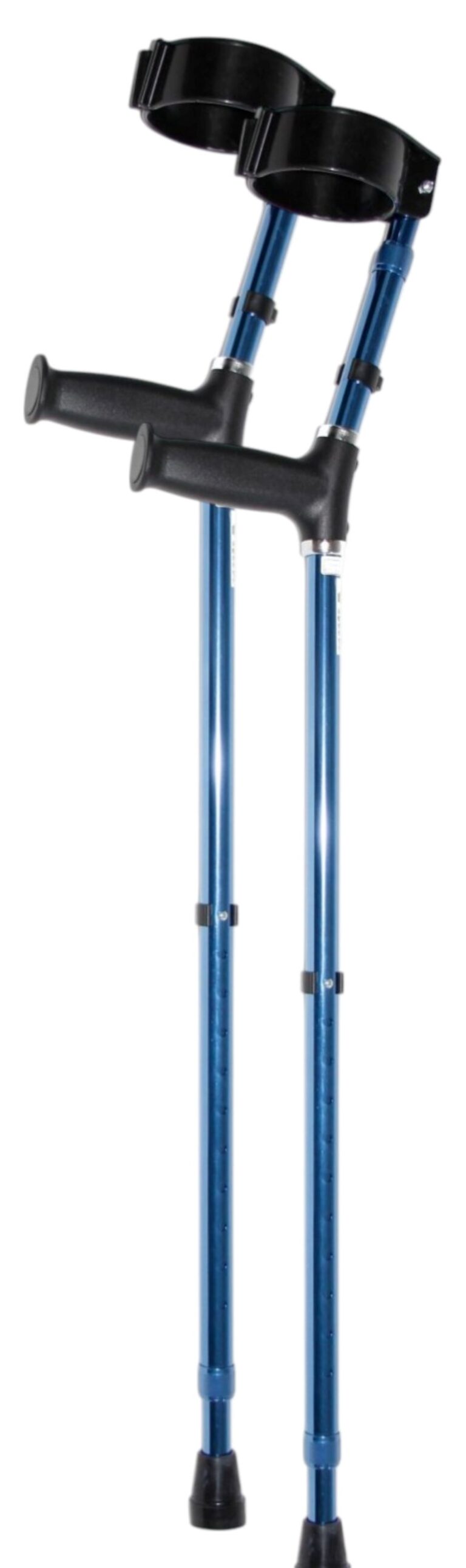 Blauwe elleboogkruk met gesloten manchet