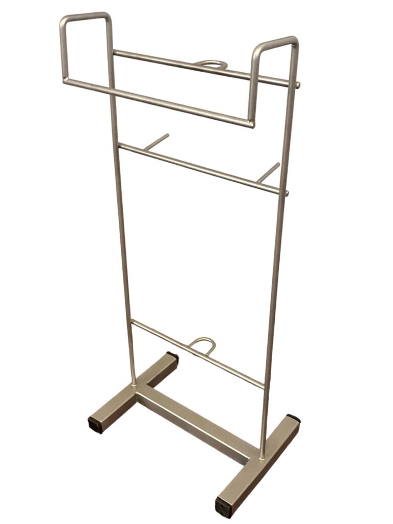 RVS Katheterzakhouder op vloerstandaard: 495 x 210 x 205 mm Productgewicht: 1,28 kg