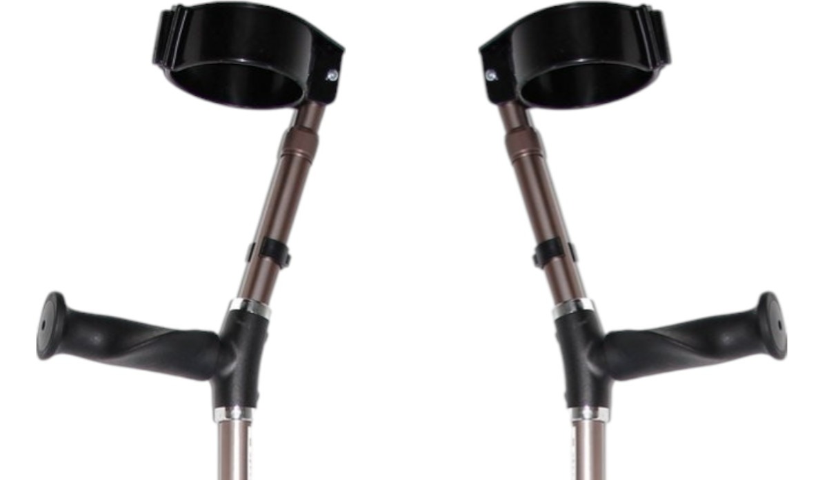 Krukken met anatomische handvaten, per paar of alleen links of rechts