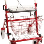 Duwbeugeleenzijdig Links Rollator rood