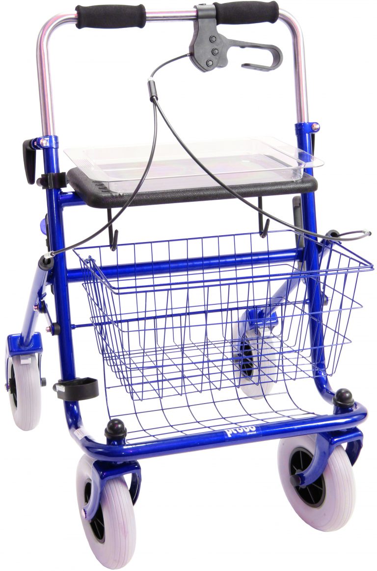 Duwbeugeleenzijdig Links Rollator blauw