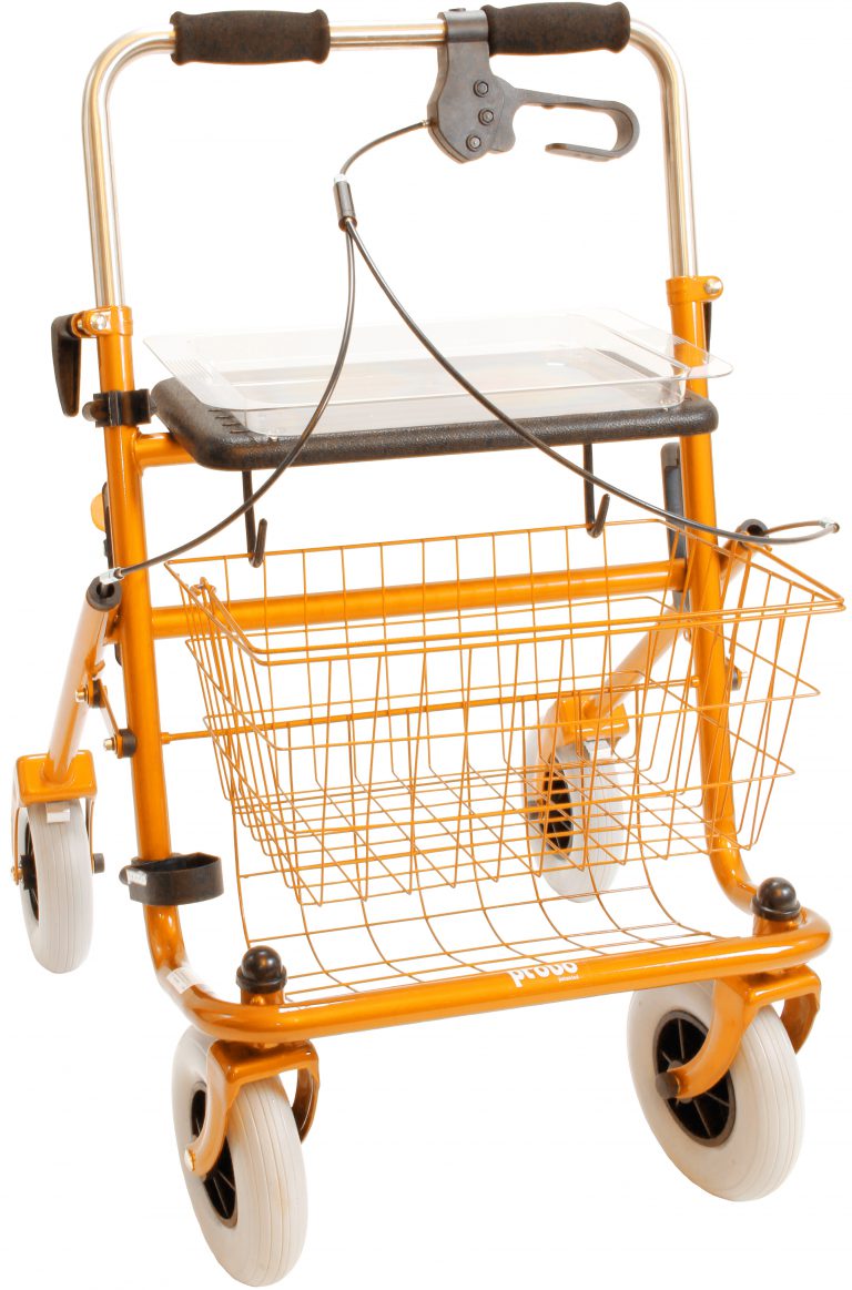 Duwbeugeleenzijdig Links Rollator Rood