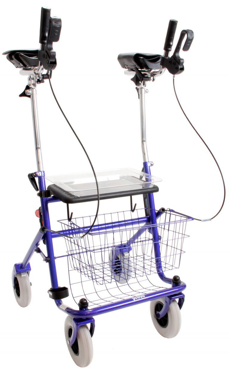 Verstelbare onderarmschalen Rollator blauw