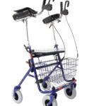 Blauwe rollator 2e generatie met onderarmschalen