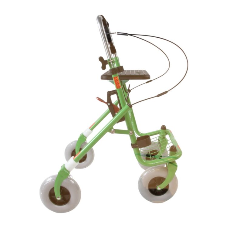 Zijkant van de groen rollator