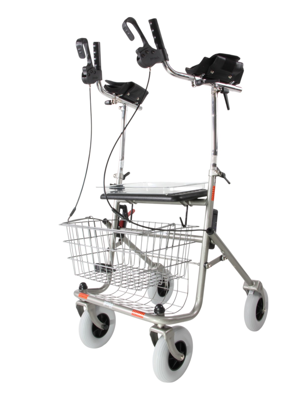 Rollator verstelbare onderarmschalen titanium
