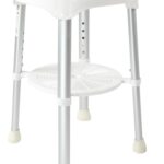 Premis Douchestoel/Kruk Draaibaar 360° - Unieke draaimethode - belastbaar: 100 kg - Wit met blauwe zitting