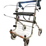 Rollator Duwstang met beugel-loop-rem onder