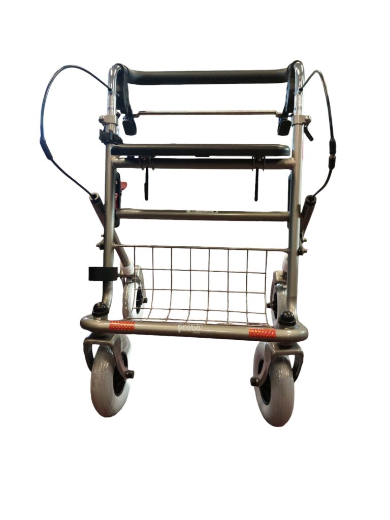 Rollator Duwstang met beugel-loop-rem onder