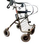 Rollator Duwstang met beugel-loop-rem onder