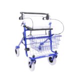 Blauwe rollator Rollator duwbeugel met stang onder blauw