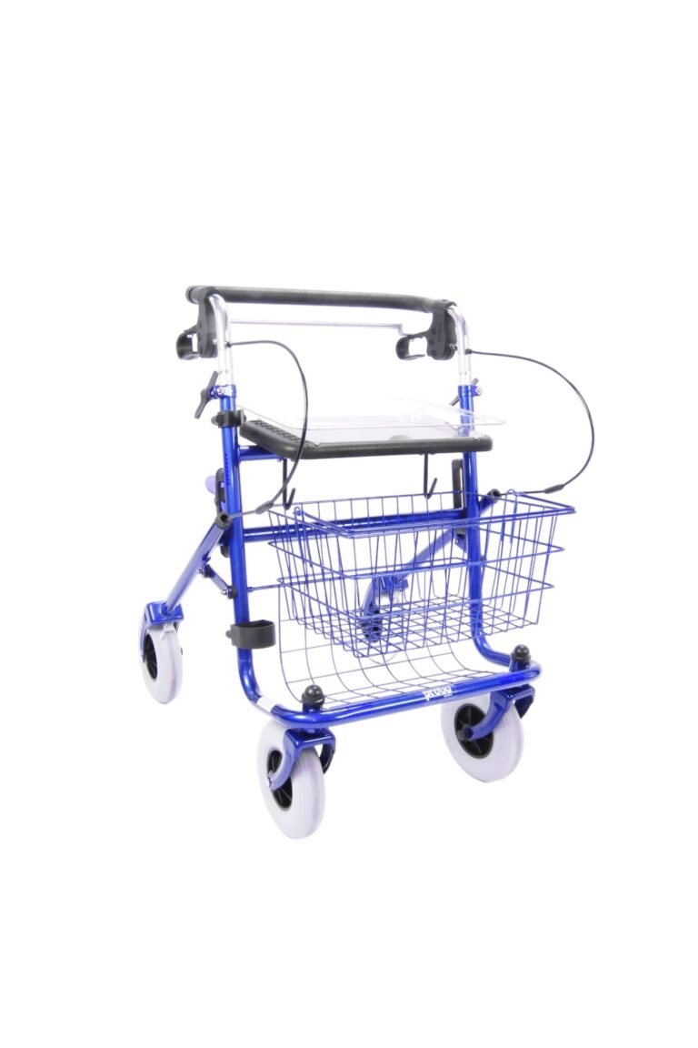 Blauwe rollator Rollator duwbeugel met stang onder blauw