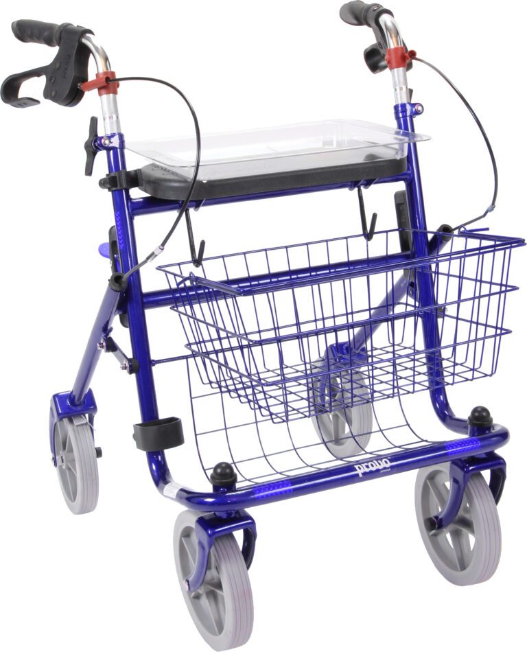 Lichtgewicht rollator basic blauwe kleur. Aluminium
