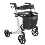 Mobilex lichtgewicht rollator zilver met tas