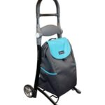Blauw - grijze koala shopper met zitfunc