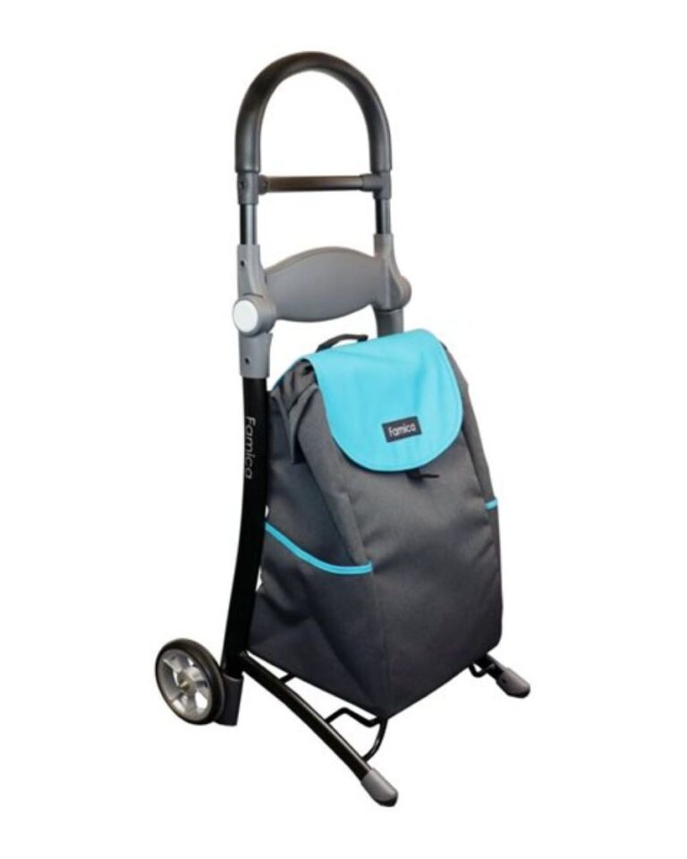 Blauw - grijze koala shopper met zitfunc