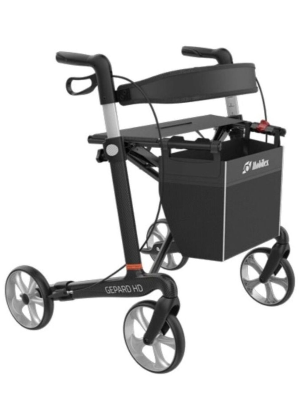 Mobilex Gepard (ATHLON HD) Carbon Rollator kleur antraciet/zwart