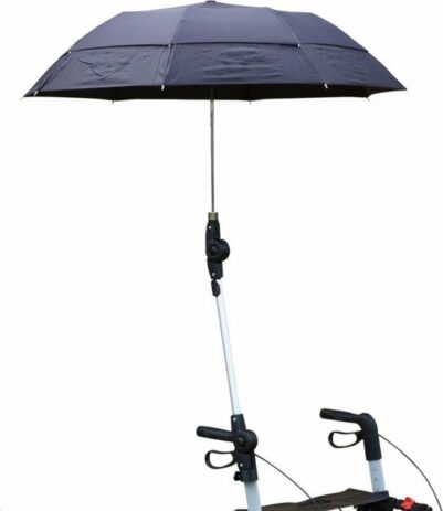Zwarte Mobilex paraplu met houder voor rollators