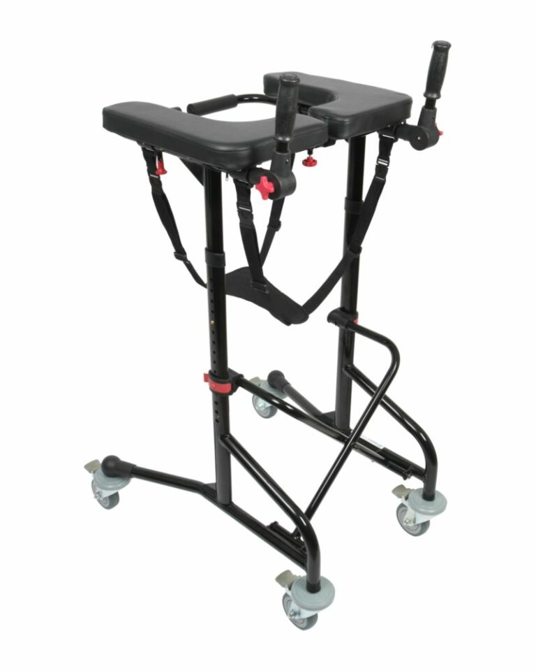 Het Mobilex looprek " DynaWalk " is een hulpmiddel voor gehandicapten of ouderen die extra ondersteuning nodig hebben om tijdens het lopen hun evenwicht of stabiliteit te behouden.