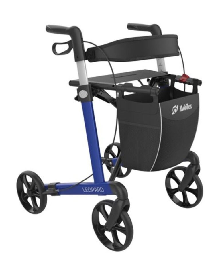 lichtgewicht rollator blauw met gratis rugband met stand